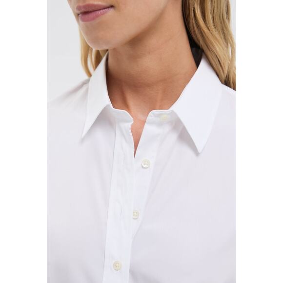 THE SHIRT BY ROCHELLE BEHRENS White Poplin Boyfriend Shirt Size M NWT - Picture 5 of 8